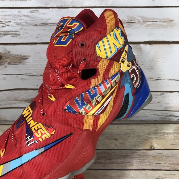 Nike LeBron James 13 EYBL Promo Shoes Mens Size 10 843801-696 Basketball Red - Picture 9 of 11